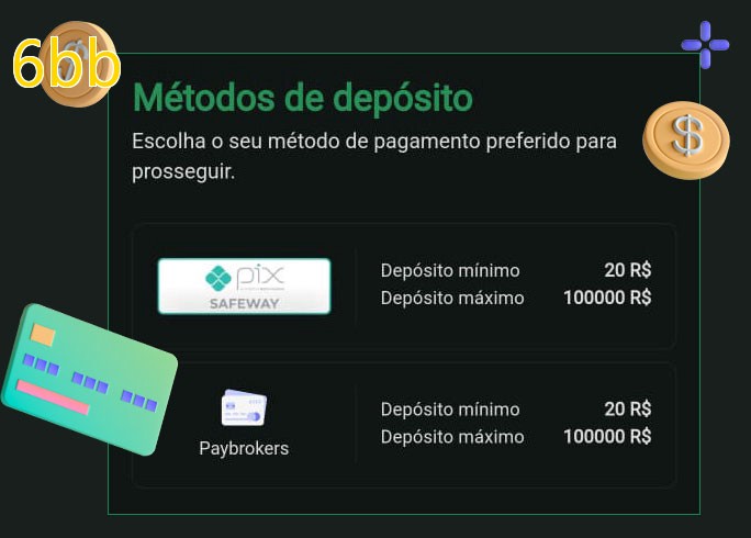 O cassino 6bbbet oferece uma grande variedade de métodos de pagamento